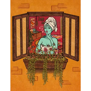 Woman in the Window Art Print