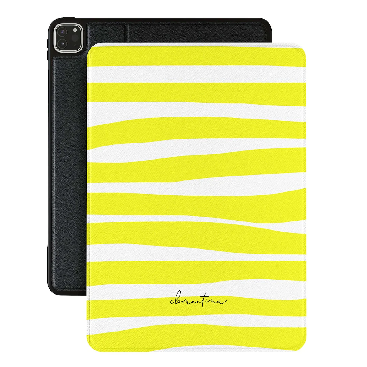 Yellow Stripes Apple iPad Case - Image 6